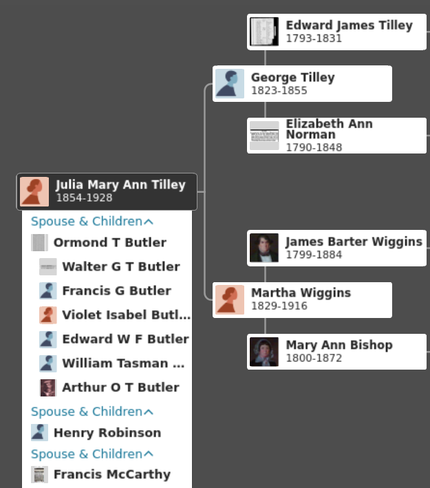 The heritage of Julia Mary Ann Tilley