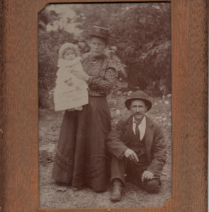 Gertrude Ellen Wilson as a baby with her parents